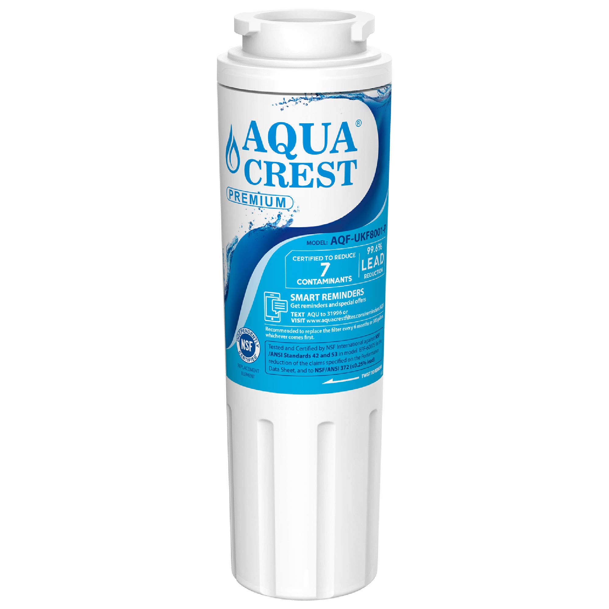 AQUACREST UKF8001 Refrigerator Water Filter, NSF 53&42 Certified
