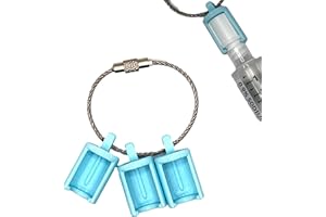Morelan Brands FlushCap Buddy 3-Pack Cap Holder for Syringe Medical Caps – Compact Clip with Keyring & Cable Attachment (Sky Blue)
