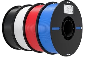 Creality Filamento PLA de 1.75mm para impresora 3D 4KG, Filamentos PLA Ender sin Enredos y Unión Fuerte, Precisión +/- 0.02mm (4 Colores_4KG)