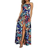 KILIG Women's Summer Floral Beach Flowy Split Maxi Long Dresses