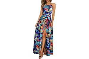 KILIG Women's Summer Maxi Dress 2025 Casual Sleeveless Split Floral Sundress Beach Vacation Flowy Long Dresses