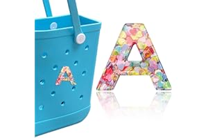 HLUWA Letter Charms for Bogg and Simply Southern Bags - Alphabet Sequin Lettering Accessories, Insert Decorative Letters for Handbag, Beach Tote