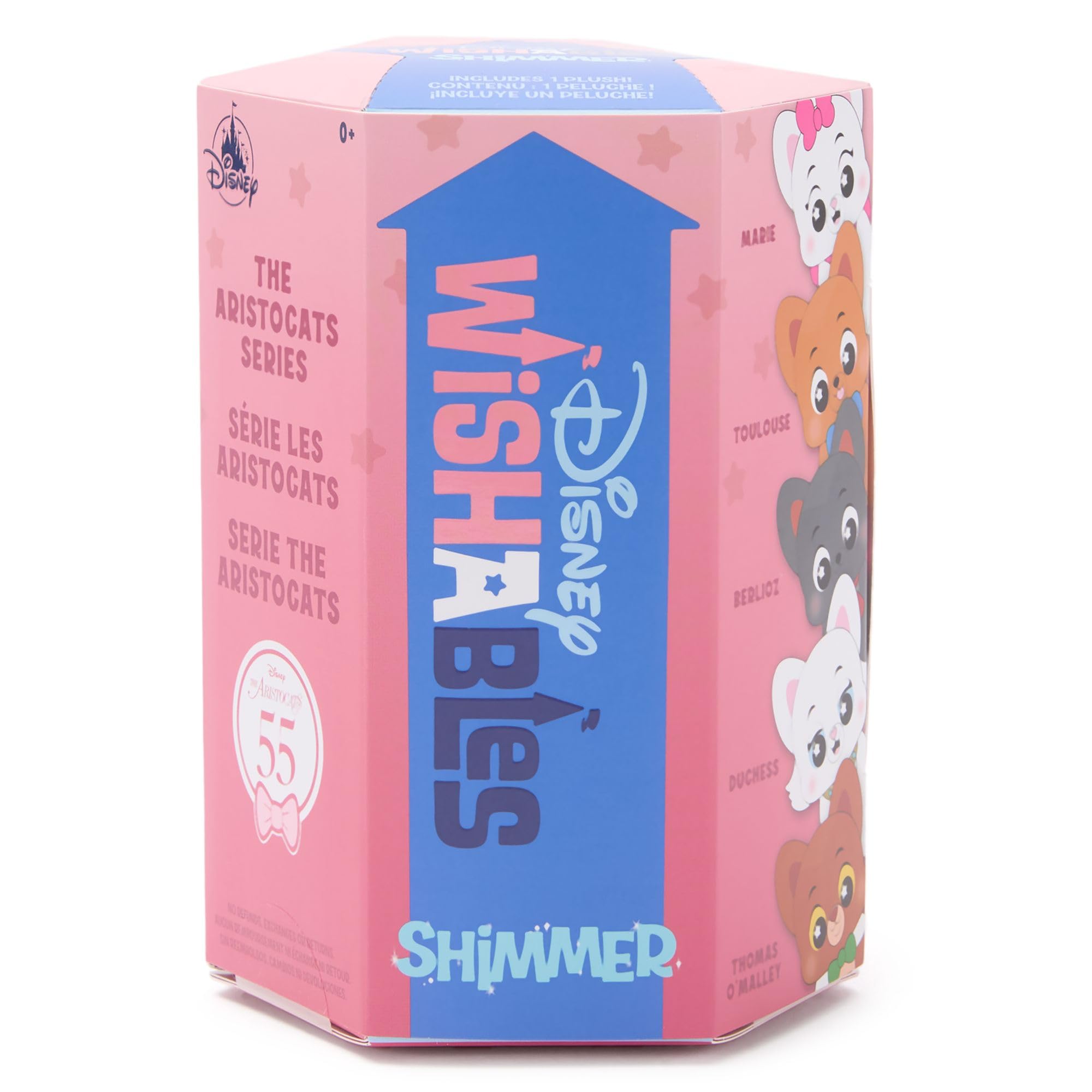 Disney Store Official The Aristocats Wishables Shimmer Series - Disney Blind Box Plush - 5 Inch Mystery Toys with Detailed Micro Plush Sculpting, Embroidered Stars and Shimmering Accents