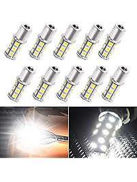 Super Bright 1156 1141/1003/1073/BA15S/7506 LED Replacement Light Bulbs 18 SMD 5050 LED Bulb for RV Camper SUV MPV Car Turn Tail Signal Brake Backup Light, DC 12V (White, 10 Pcs )