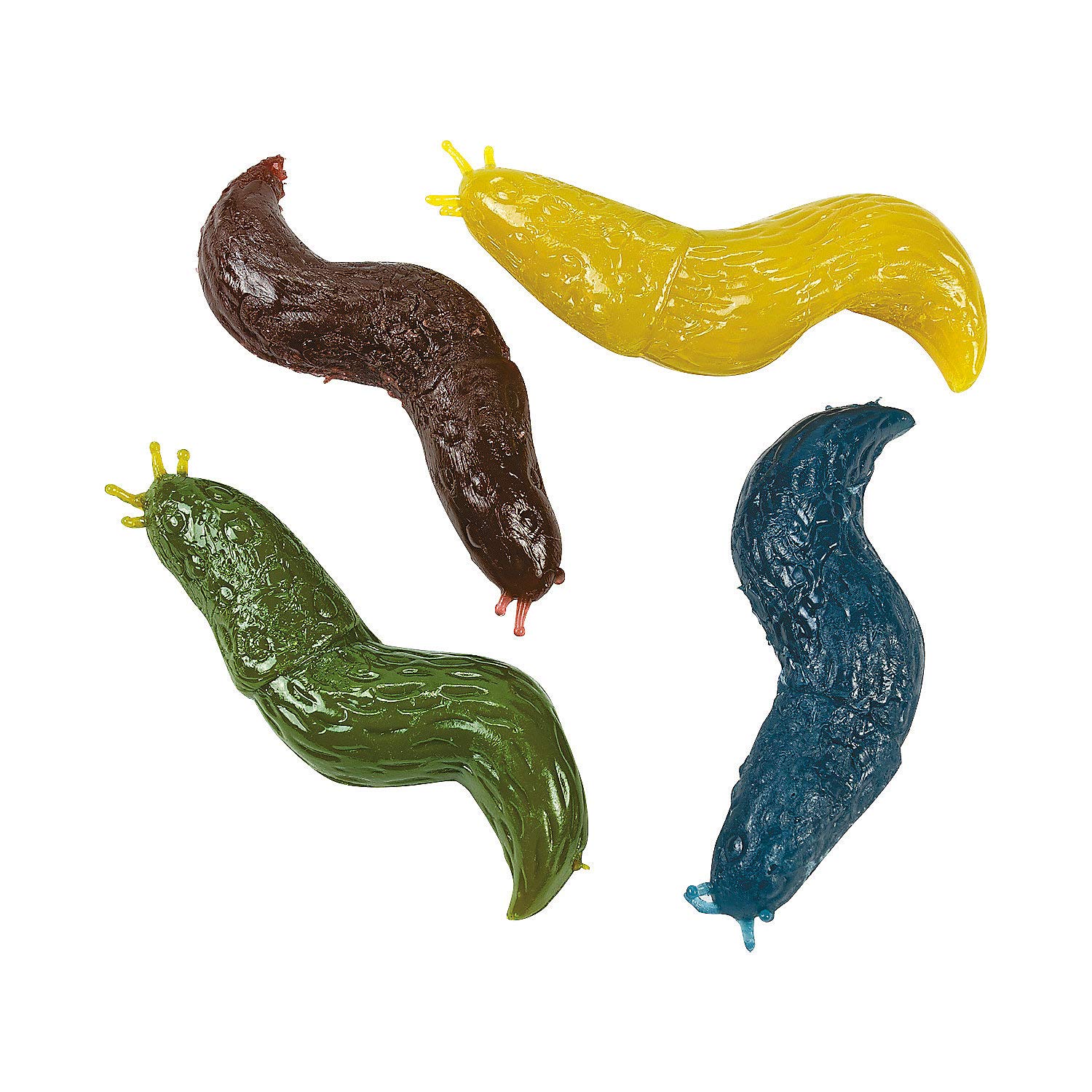 Photo 1 of Fun Express Sticky Stretch Slug Toys (Set of 12) Gross Rubber Worm Novelty Toys