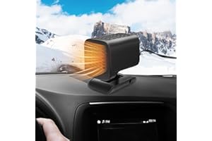 BicycleStore 2 in 1 Car Heater, 12V 150W Portable Car Fan Heater Heating Cooler Fan Fast Heating Car Window Defroster 360° Rotatable Windshield Defogger with Cigarette Lighter Plug for Winter Gift