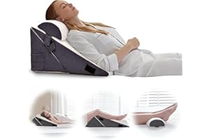 LJA PRIME 3Pcs Orthopedic Wedge Pillow for Back Pain Relief with Cooling Memory Foam | 9 & 12-Inch Adjustable Triangle Wedge Pillow for Sleep Apnea, Knee Pain, Post-Surgery, Acid Reflux, Heartburn, and Snoring