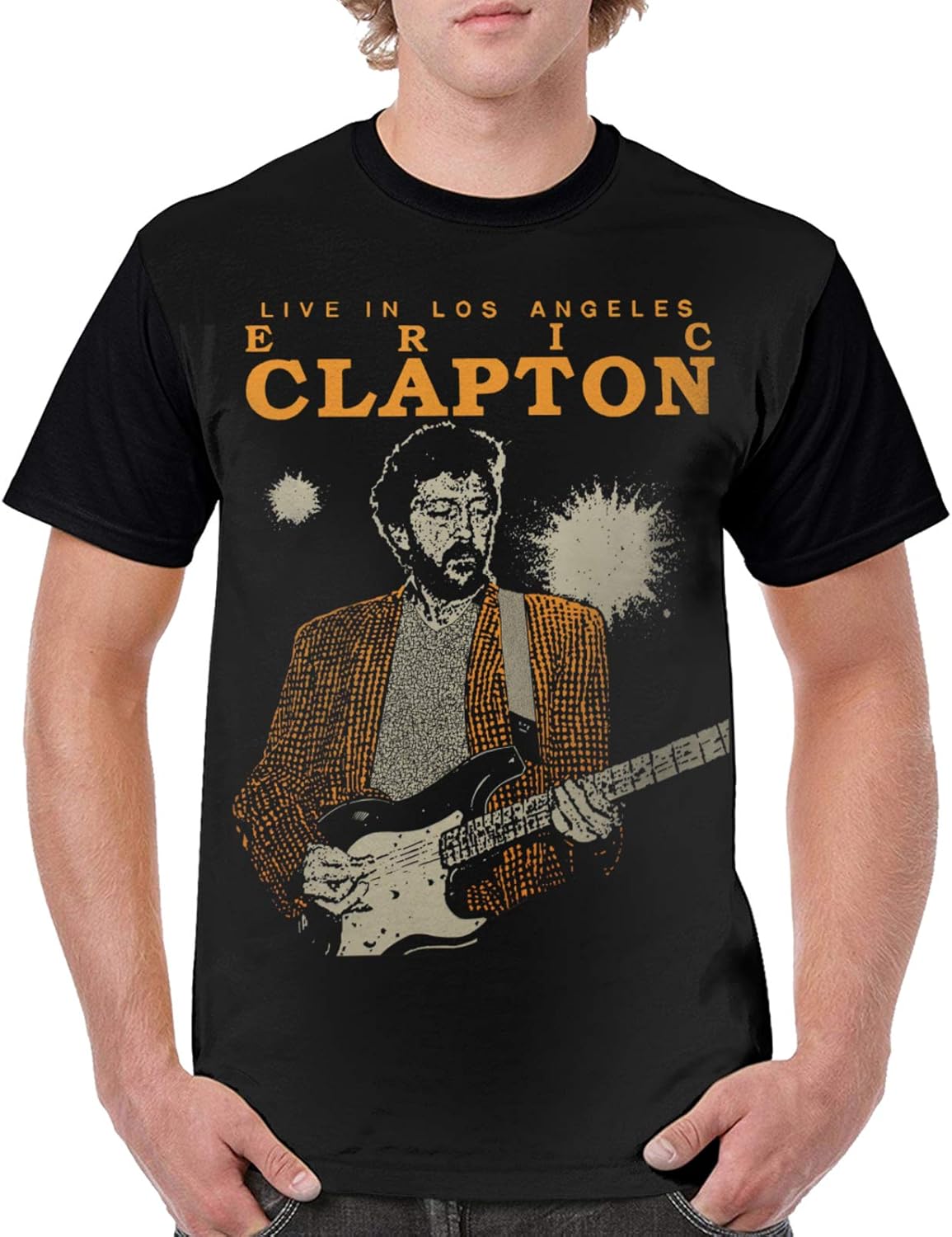 Eric Clapton TShirt Men Classic Printed Round Neck