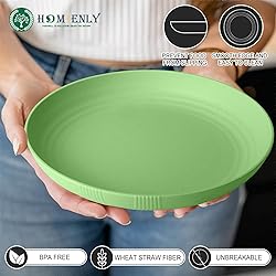 Homienly Wheat Straw Plates,Lightweight Unbreakable