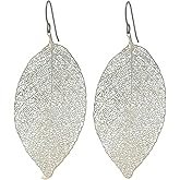 Pretty Smart Leaf Dangle Earrings Pure Titanium Hooks for Women