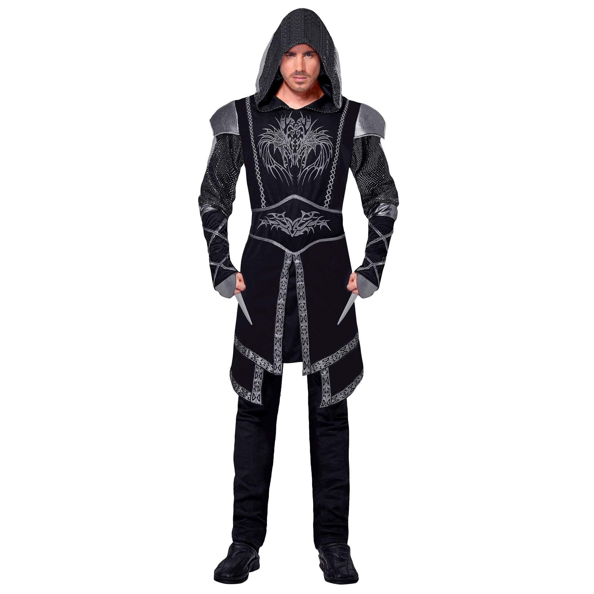 W WIDMANN MILANO Party Fashion - Dark Knight Costume for Men, Medieval, Dark, Gothic, Carnival, Halloween, Theme Parties