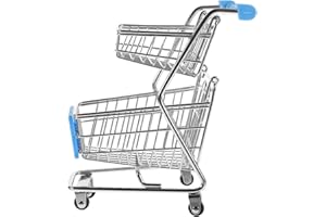 Alasum Mini Shopping Cart Toy Supermarket Handcart Plastic Metal Shopping Cart Toy Kids Shopping Trolley Pretend Grocery