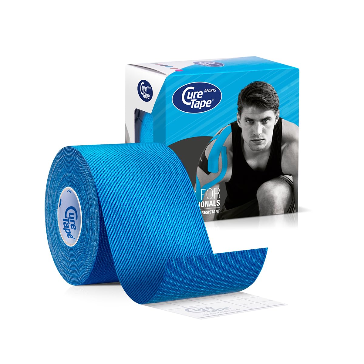 CureTape Sports Extra Sticky Kinesiology Tape | 30% Stronger Adhesion | Waterproof & Quick Dry Viscose | Recover Faster, Train Harder! (Blue)