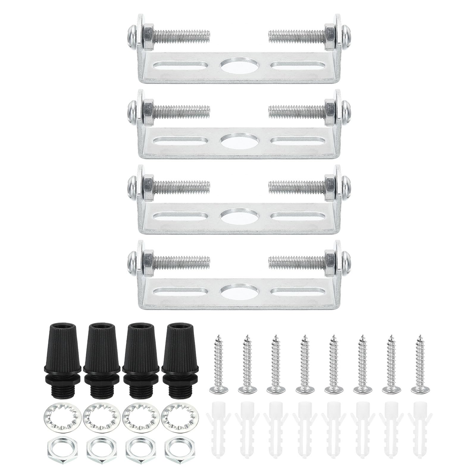 PATIKIL 55mm Ceiling Light Plate Kit, 4 Set Light Fixture Mounting Bracket Plate Steel Crossbar for Home Office Pendant Wall Light, with Screw Washer Nut