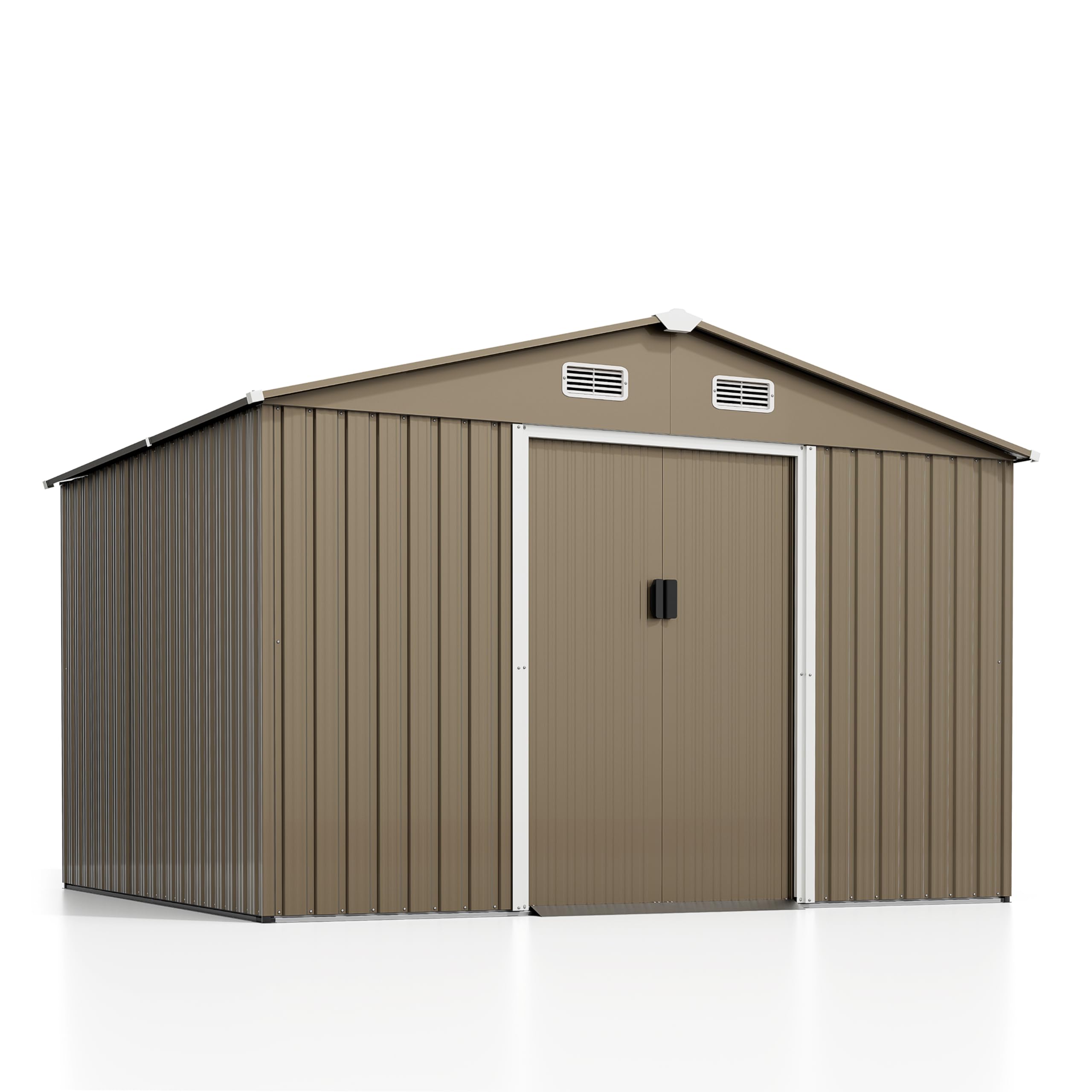 Photo 1 of Kurapika 10 x 8FT Outdoor Storage Shed Waterproof, Large Garden Tool House with Air Vents and Lockable Sliding Door, Metal Shed for Garden, Patio, Backyard, Lawn