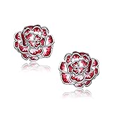 Flower Earrings 925 Sterling Silver Carnation