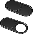 CloudValley Webcam Cover Slide[2-Pack], 0.023 Inch Ultra-Thin Metal Web Camera Cover for MacBook Pro, iMac, Laptop, PC, iPad Pro, iPhone 8/7/6 Plus, Protect Your Visual Prvacy [Black]
