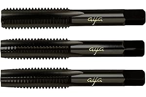 Alfa Tools HTS80030 1/4-20 Hss Black Oxide Alfa Hand Tap Set Made In USA,