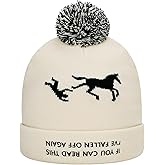 GORNL Funny Bobble Beanie Hat Horse Gifts for Women Horse Stuff Accessories, Cowgirl Equestrian Christmas Gag Gifts