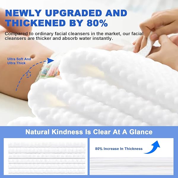 100 COUNT DISPOSABLE FACE TOWEL,SOFT COTTON FACIAL DRY WIPES, MULTI-PURPOSE FOR SKIN CARE, MAKEUP REMOVER, FACE WIPES AND FACIAL CLEANSING