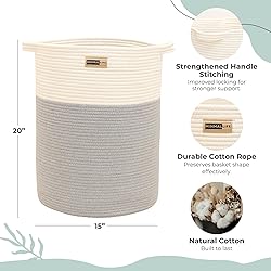 Minmallife Cotton Rope Basket for Storage with