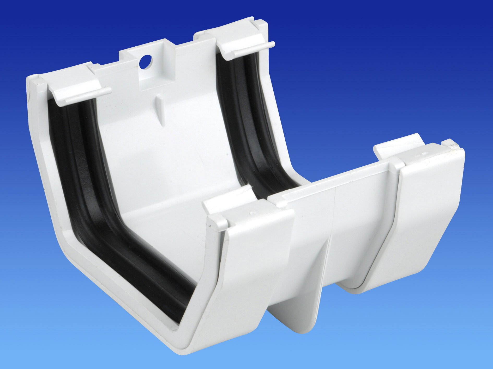 OSMA Squareline Union/Jointing Bracket for 100mm Square gutters White 4T805 4T805w