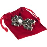 Hourglass Hanayama Brain Teaser Puzzle, New 2019 Release, Level 6 Difficulty Rating, RED Velveteen Pouch