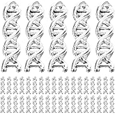 Abaodam 50pcs DNA Double Helix Medical Charms Alloy Pendant Hospital Theme Charms for Bracelet Necklace Keychain DIY Jewelry Making Supplies