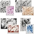 4 Styles Art Painting Background Clear Stamps for Card Making Decoration DIY Scrapbooking, Lines Dots Background Transparent Rubber Seal Stamps for Photo Card Album Crafting Supplies.