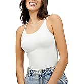 Artdear Womens Scoop Neck Camisole - Double Lined Tank Top Spaghetti Strap Short Crop Top Air Touch Fabric