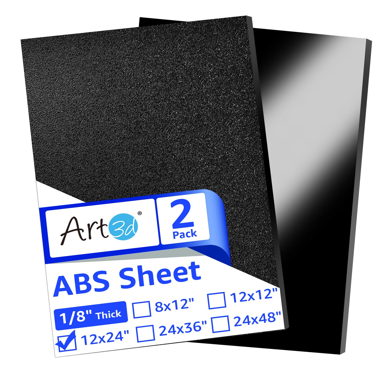 Art3d ABS Plastic Sheets 1/8 Inch Thick 12"x24", 2