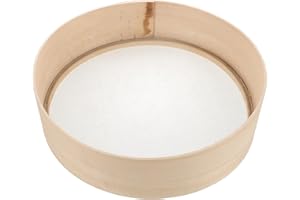 ELAYARD Wooden Flour Sifter 30cm Fine Mesh Kitchen Sieve with 60 Stainless Steel Screen for Baking and Soy