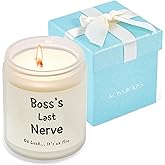 Boss Gifts for Women Men, Best Lady Boss Day Gifts for Women, Birthday Retirement Thanksgiving Christmas Gift for Bosses Woman Men Coworker Lavender Soy Wax Candle Appreciation Present