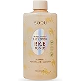 SOQU Moisturizing and Brightening Rice Toner - Enriched with Rice Extract, Niacinamide, and Hyaluronic Acid - 500ml / 16.9fl oz - Made in Korea