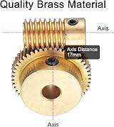 sourcing map 0.5 Module Worm Gear Set 50:1 Reduction Brass 6mm Hole Drive Gear view 4