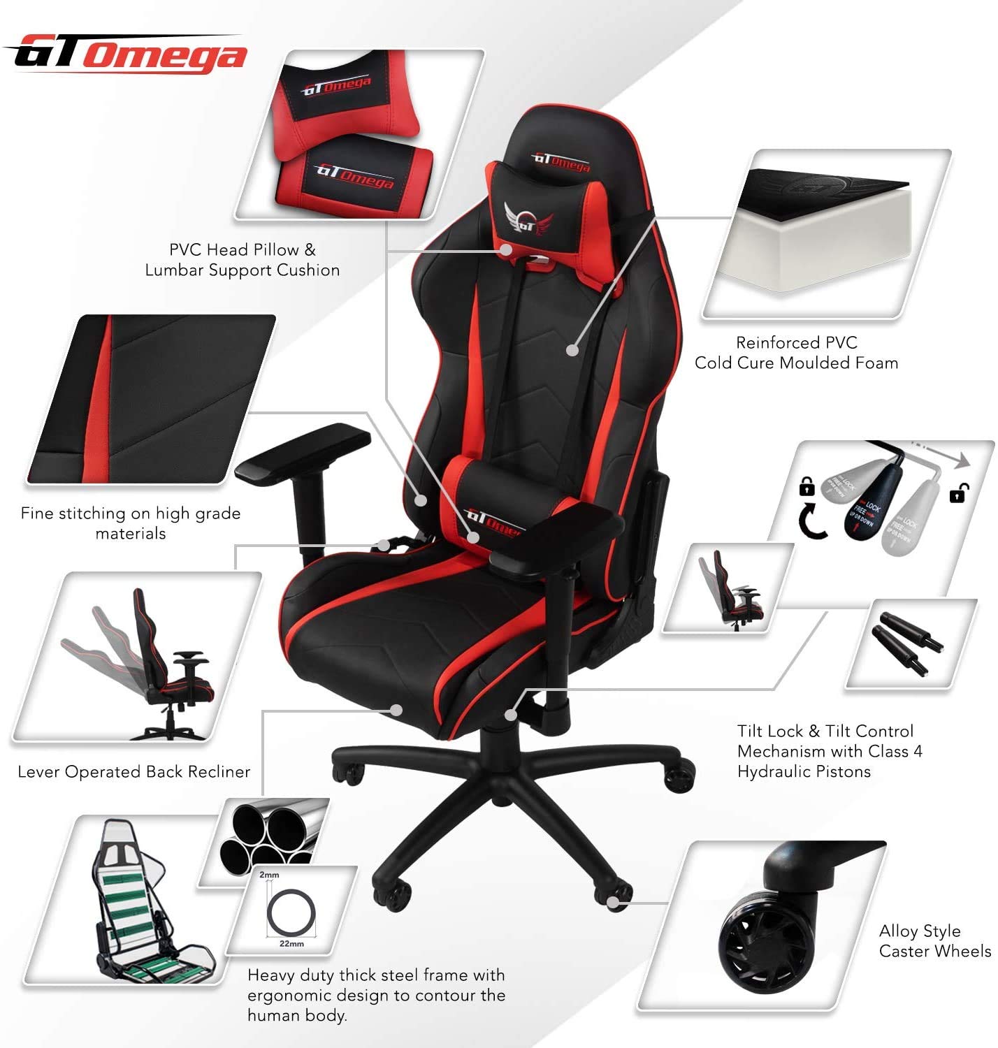 Gt Omega Pro Racing Gaming Chair With Lumbar Support Ergonomic Pvc Leather Office Chair With 4d Adjustable Armrest Recliner Esport Seat For Ultimate Gaming Experience Black Next Red Buy Online In Samoa At Samoadesertcartcom Gt Omega Pro Racing Gaming Chair With Lumbar Support Ergonomic Pvc Leather Office Chair With 4d Adjustable Armrest Recliner Esport Seat For Ultimate Gaming Experience Black Next Red Buy Online In Samoa At Samoadesertcartcom