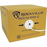 Rockville RCC14-500-2 14 AWG 500ft CCA Speaker Wire, CL2 Rated, in-Wall/Ceiling, 70V Compatible, Flexible Jacket, Easy Installation, for Home Theater and Commercial Audio
