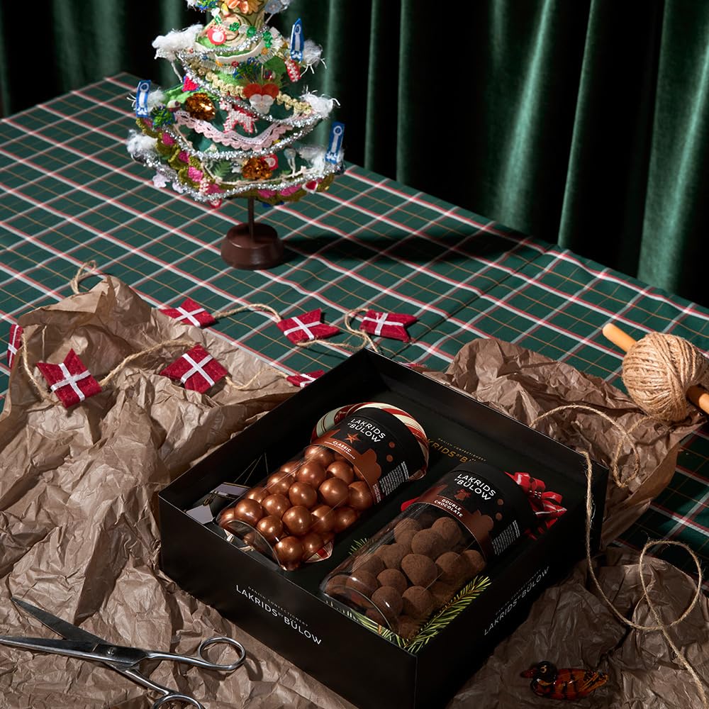 LAKRIDS BY BÜLOW - Black Box 2x Regular · Geschenkbox mit Classic Caramel & Double Chocolate · Süße Lakritze mit Dulce-Schokolade, Meersalzflocken, Schokolade, Kakaonibs & Kakaopulver 2