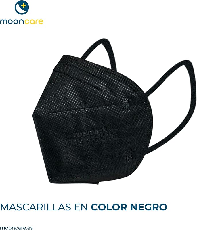 Mascarillas FFP2 Certificada/Homologada CE, Pack 100/50 Unidades, Talla para Adulto, 5 Capas, Eficacia Filtración > 94% (Negro) — foto 2 de 7