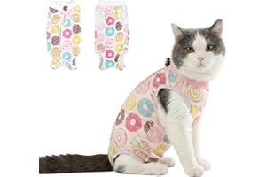 DoggieKit Cat Recovery Suit After Surgery, Anti Licking Onesie Postoperative Shirt for Male Neuter Female Spay, Soft Breathab