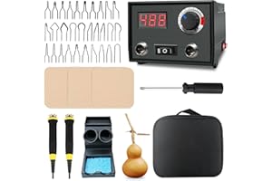 FIRElood Wood Burning Tool, Wood Burner kit Pen 25~750℃, Wood Burning kit with Digital Thermometer Temperature Adjustable Temperature, 2 pyrographic Wood Burning pens, 30 Wood Burning Pen Tips