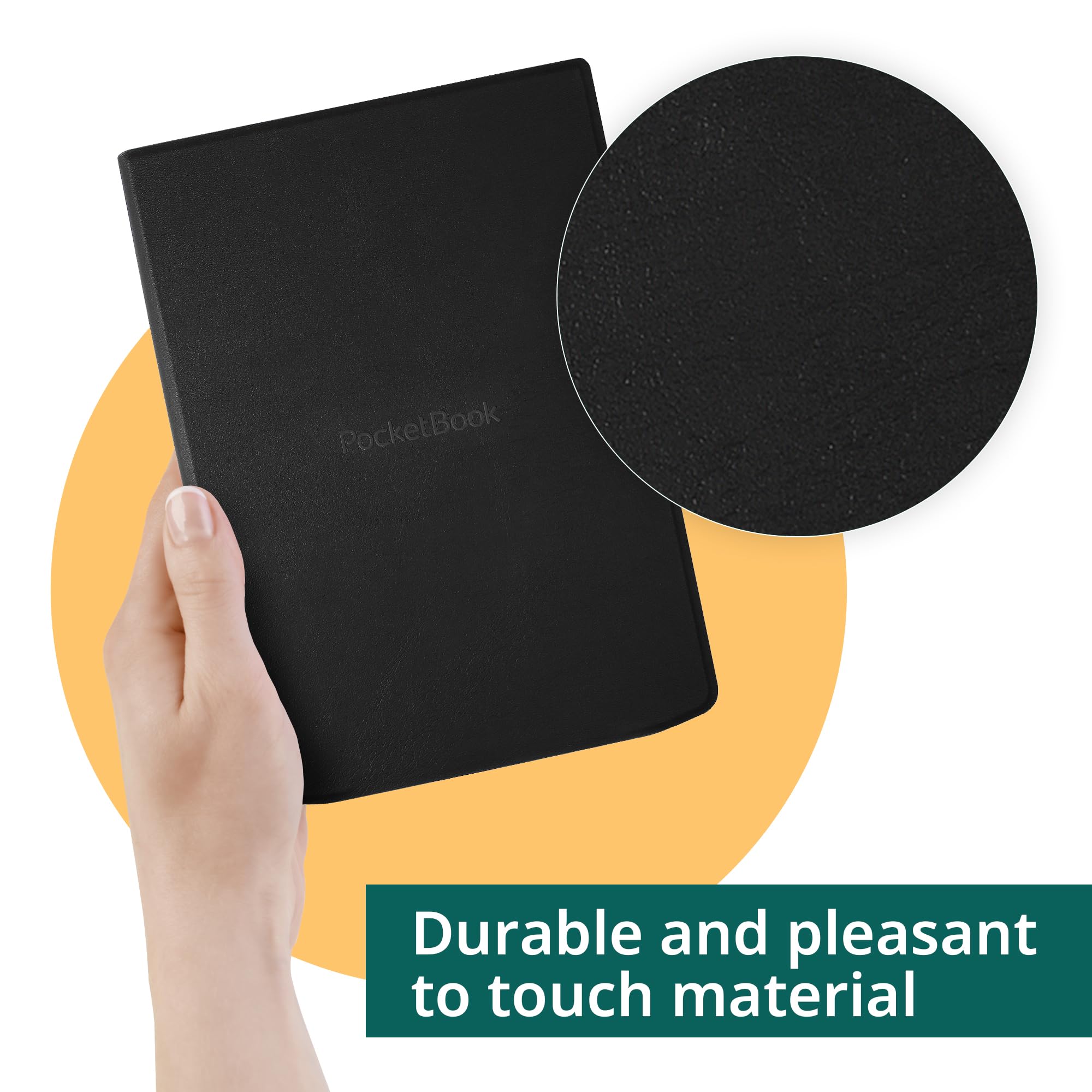PocketBook E-Reader Cover for InkPad 4 & InkPad Color 2 | Flip Cover with Smart Sleep Function | Durable Protection | Lightweight Covers Perfect for Travel | E-Book Reader Case in Black