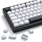 XVX PBT Keycaps - White Keycaps MOA Profile, Japanese Key caps 75 60 100 Percent, Dye-Sublimation, Custom 137 Keys Set for 10