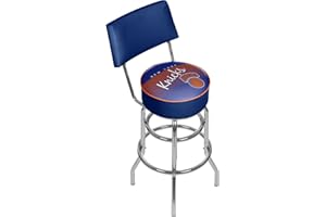 TRADEMARK GLOBAL NBA New York Knicks Hardwood Classics Bar Stool with Back, One Size, Chrome