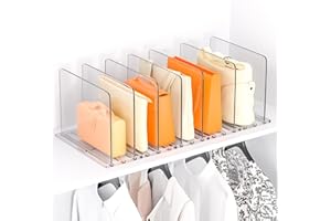 xydstay Adjustable Bag & Purse Organizer for Closet, Acrylic Shelf Dividers, Handbag Storage Organizer Clear Purse Dividers for Closet Organization Separators for Handbag, Book in Bedroom, Office