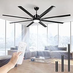 72 Inch Large Industrial Ceiling Fan with Light and