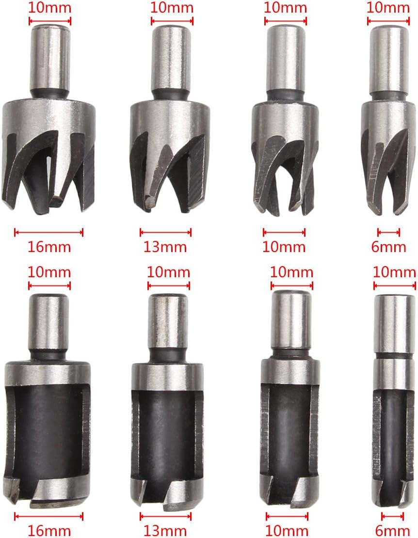 8 Pieces HSS Wood Plug Cutter Set, ASelected Tenon Cutter Drill Bits for Wood Set Trend Metric 6mm 10mm 13mm 16mm - Image 4