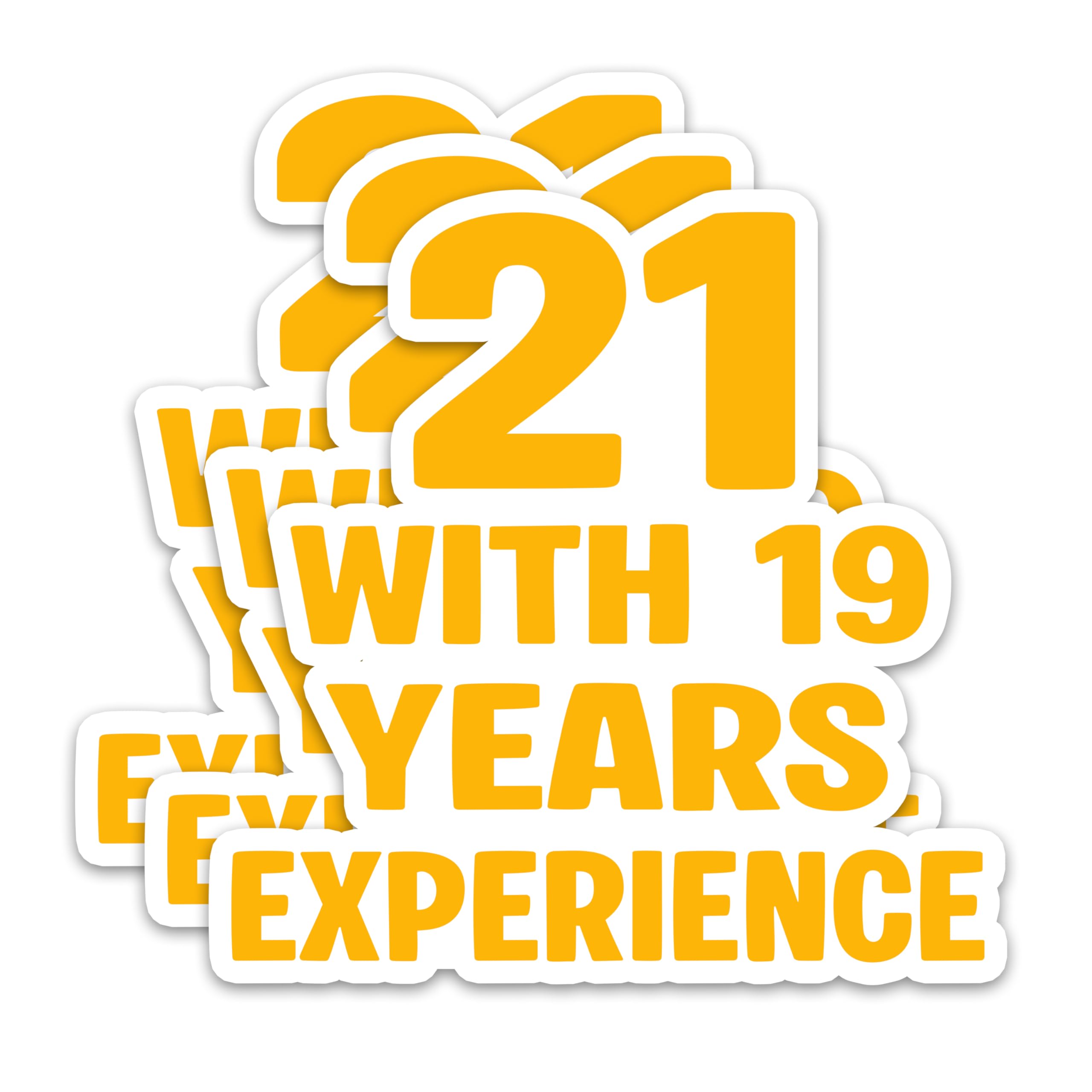 Photo 1 of (3Pcs) Funny 40th Birthday Stickers – 21 with 19 Years Experience - Cheers to 40 Years Sticker Waterproof Vinyl Decals for Forty Birthday Gifts, Water Bottles, Scrapbooks, Journals, 3 x 3 inch