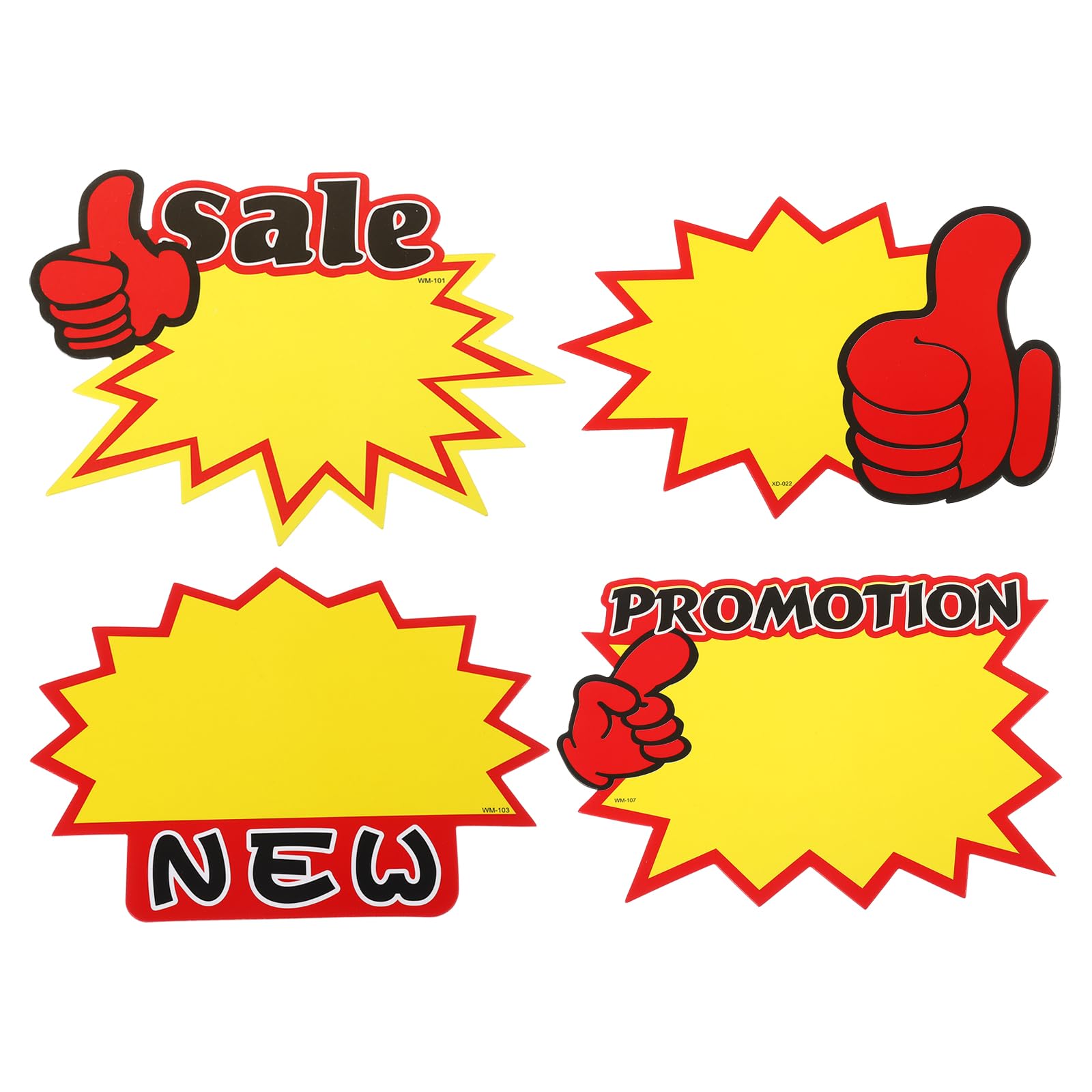 PATIKIL 160pcs Star Burst Signs, 7x5.5in Blank Star Burst Signs Price Tag Stickers Pricing Tags Fluorescent Neon Paper for Sign Retail Store, Sale,New,Forefinger,Blank