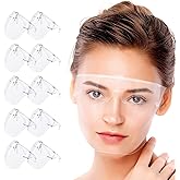 PICcircuit Face Shield Clear Face Shield with Glasses 10 Pack,Plastic Face Mask Face Shields Reusable Protective Guard See Through Goggles for Adults Man and Woman